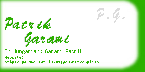 patrik garami business card